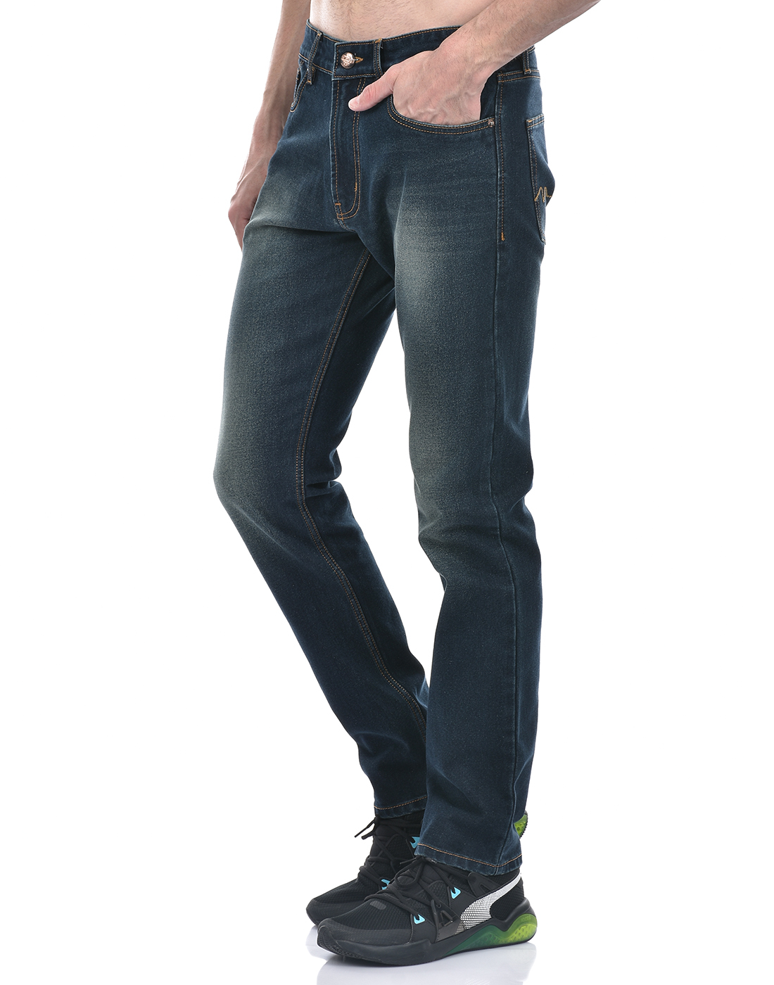 Numero Uno Men Solid Dark Blue Jeans